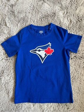 Genuine Merchandise Kids' Blue Toronto Blue Jays Logo Tee with Red Maple Leaf